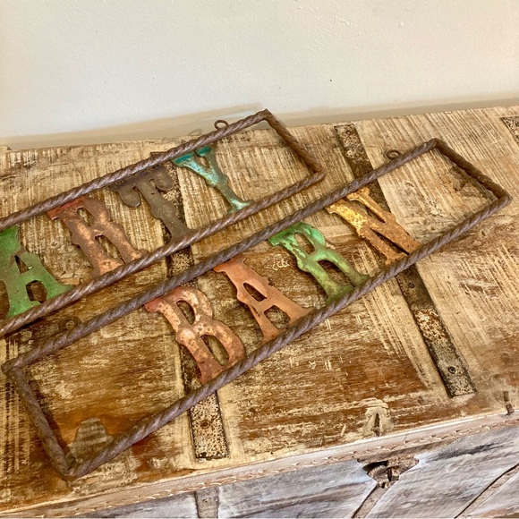 Party Barn Rusty Metal Sign Rebar Western Country Rustic Decor - Picture 8 of 16